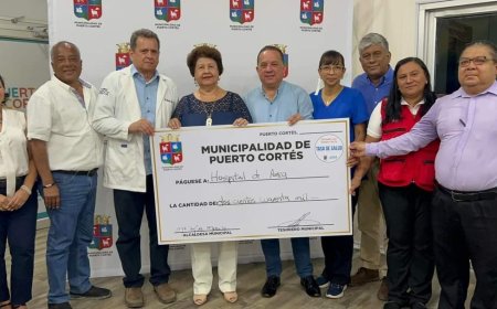 Alcaldia porteña entrega L240 mil de la Tasa de Salud al Hospital de Puerto Cortés