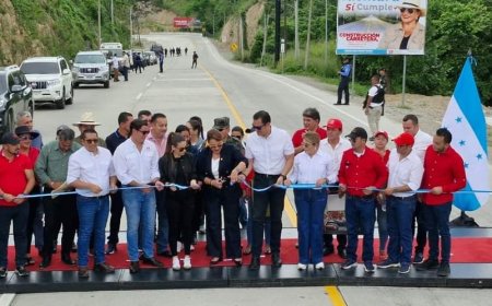 Presidenta Castro inaugura pavimentación entre Quimistán-Naco, Santa Bárbara