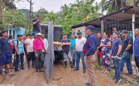 Alvaldia y vecinos construyen caja puente en la aldea El Rancho, Sector Merendón, Choloma, Cortés