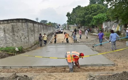 Pavimentan calle del costado norte del Estadio Rubén Deras de Choloma
