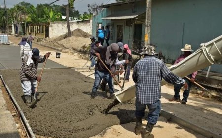 A paso agigantados pavimentación de calles en barrio La Curva, Choloma.