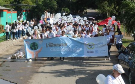 Un éxito marcha por la paz en Villanueva, Cortés