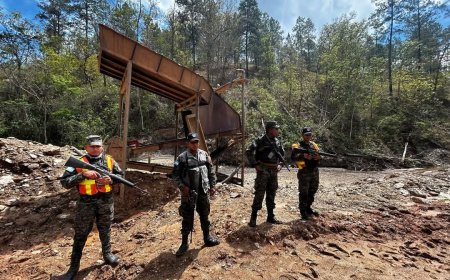 FFAA frena operación ilegal de mina en Arenal, Yoro.