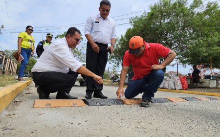 Alcaldia instala tumulos en 70 frentes estrategicos en red vial de  El Progreso.