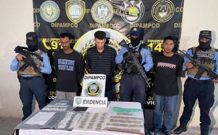 DIPAMPCO captura a seis sujetos con armas y droga en Tegucigalpa