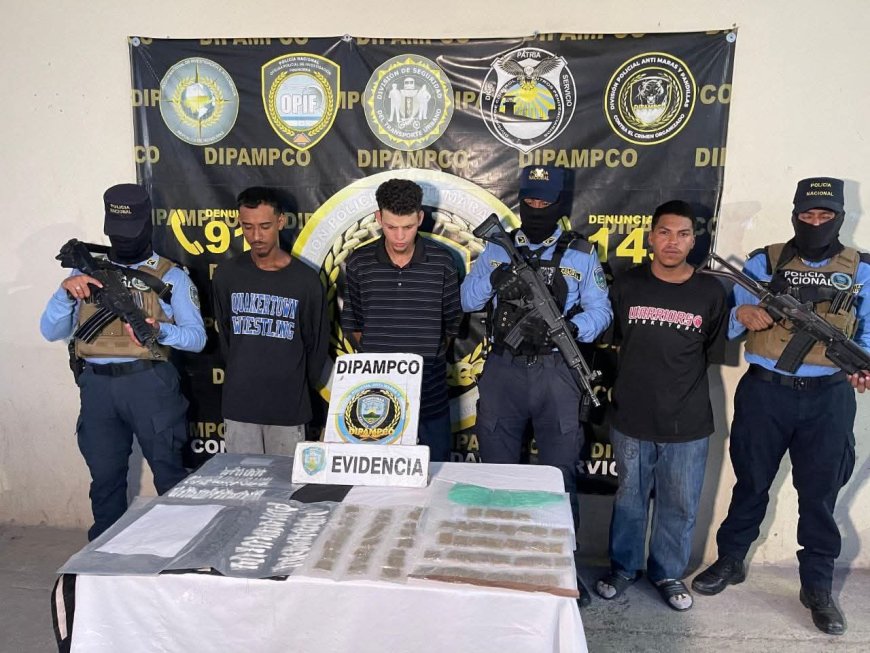 DIPAMPCO captura a seis sujetos con armas y droga en Tegucigalpa