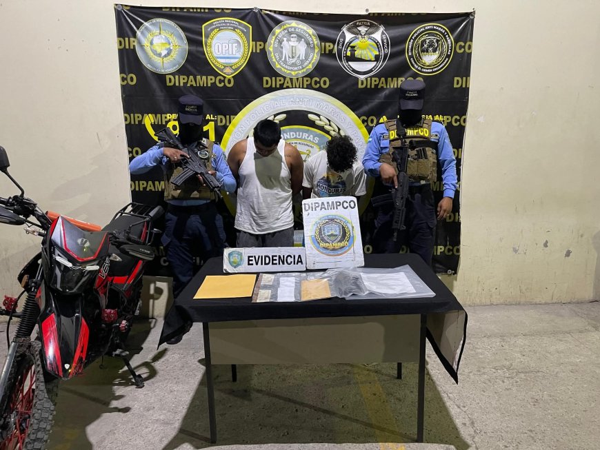 Capturan a dos extorsionadores en Tegucigalpa