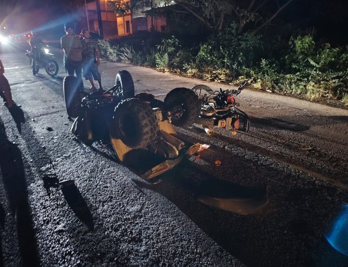 Un muerto y un herido al colisionar motocicleta y cuatrimoto en Santa Bárbara
