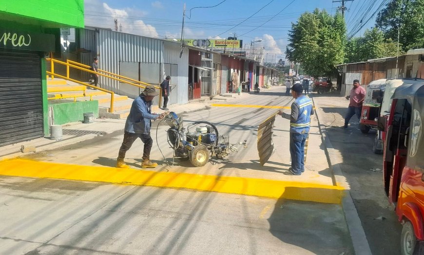 Municipalidad de Choloma señaliza calles en la López Arellano.