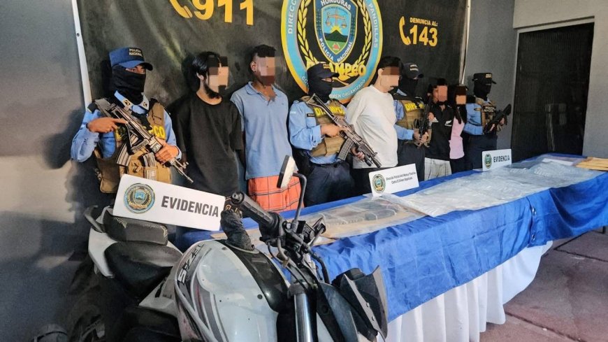 Capturan a 5 pandilleros con armas y droga en Choloma