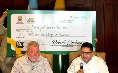 Alcaldia sanpedrana abona L10 millones de deuda a la comuna de La Lima.