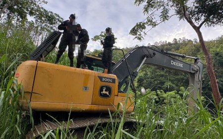 FFAA paran explotación ilegal de mineria en Nueva Frontera en Santa Bárbara