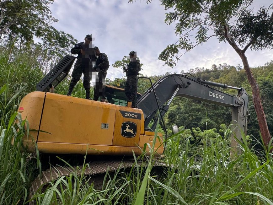 FFAA paran explotación ilegal de mineria en Nueva Frontera en Santa Bárbara